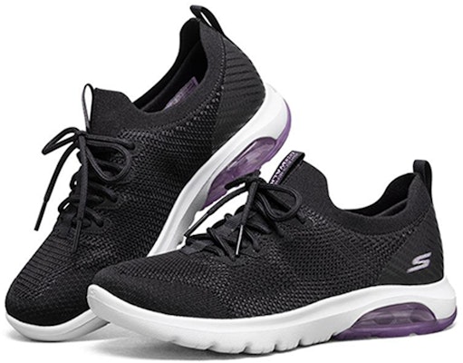 (Women) Skechers Go Walk Air Running Shoes Black 124081-BKPR Lookbook (Women) Skechers Go Walk Air Running Shoes Black 124081-BKPR