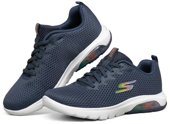 (Women) Skechers Go Walk Air Running Shoes Blue/White 124074-NVW Lookbook (Women) Skechers Go Walk Air Running Shoes Blue/White 124074-NVW