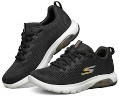 Lookbook Skechers Go Walk Air 女款 黑白在台灣市場的名字可以改成: Skechers 走路飛翔 Air 女款 黑白色