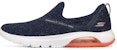 (W) Skechers Go Walk Air Slip-On Biru/Putih/Oren Kasut 16097-NVCL