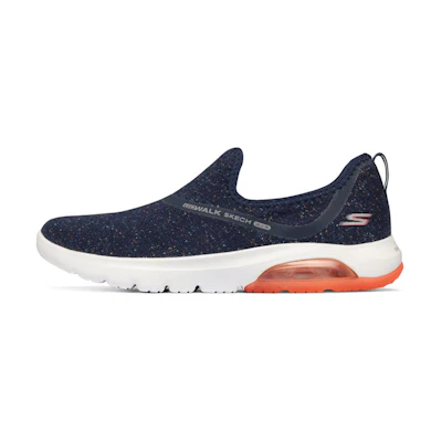 (W) Skechers Go Walk Air Slip-on Shoes Blue/White/Orange