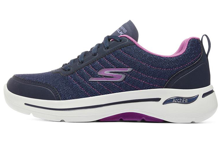 (Women) Skechers Go Walk Arch Fit-True Vision Sports Shoes Blue/Purple 124484-NVPR