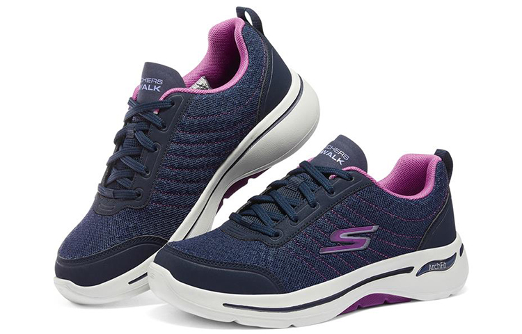 Lookbook Skechers Go Walk Arch Fit True Vision 運動 低筒 休閒生活鞋 女款 藍紫