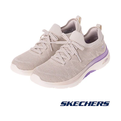 (W) Skechers Go Walk Arch Fit 2.0 Walking Shoes Beige Off-white