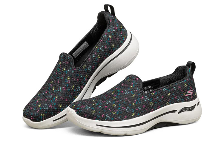 (W) Skechers Go Walk Arch Fit Slip-on Shoes Black 圖 3