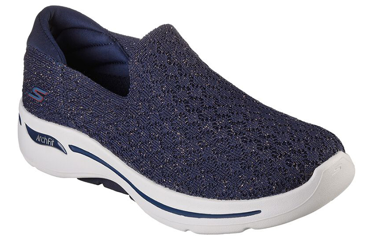 Lookbook Skechers Go Walk Arch Fit 防滑耐磨 懶人運動休閒鞋 女款 藍