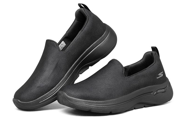 Lookbook (W) Skechers Go Walk Arch Fit Slip On 'Triple Black' Hitam Penuh 124411-BBK
