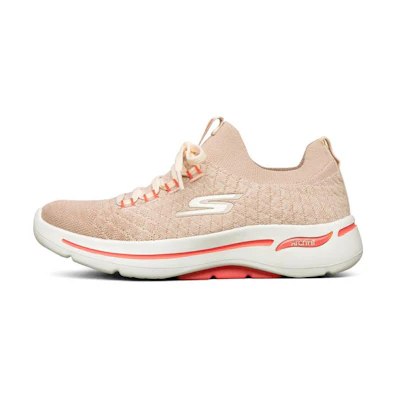 (W) Skechers Go Walk Arch Fit Running Shoes Pink