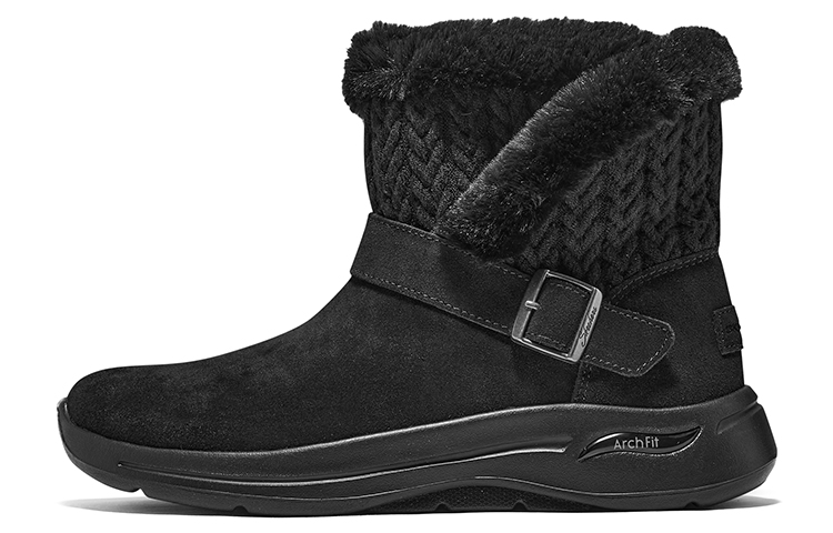 (Women) Skechers Go Walk Arch Fit 'Cozy Slip-Resistant Comfort High-Top Snow Boot' Black 144422-BBK