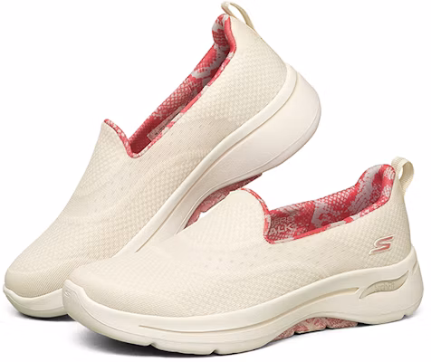 (W) Skechers Go Walk Arch Fit ''Creme Weiß'' 124475-NTCL Shop (W) Skechers Go Walk Arch Fit ''Creme Weiß'' 124475-NTCL