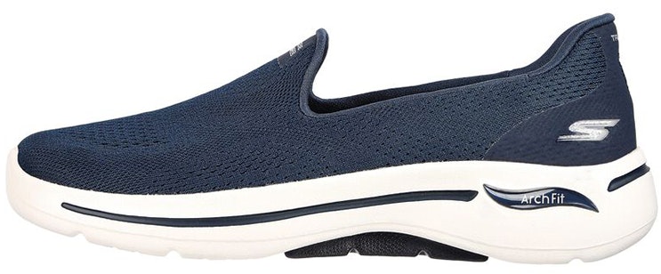 women-skechers-go-walk-arch-fit-slip-on-casual-blue-124483-nvy