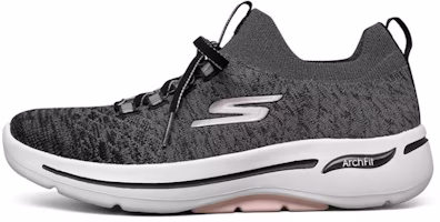 (Women) Skechers Go Walk Arch Fit Running Shoes Grey/White/Black 124407-BKLP (Women) Skechers Go Walk Arch Fit Running Shoes Grey/White/Black 124407-BKLP