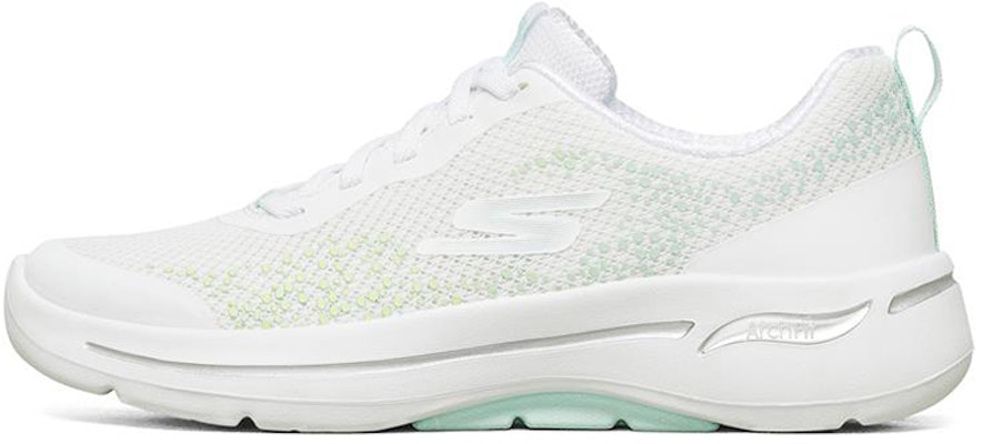 (Women) Skechers Go Walk Arch Fit 'White Light Blue' 124486-WLB Buy (Women) Skechers Go Walk Arch Fit 'White Light Blue' 124486-WLB