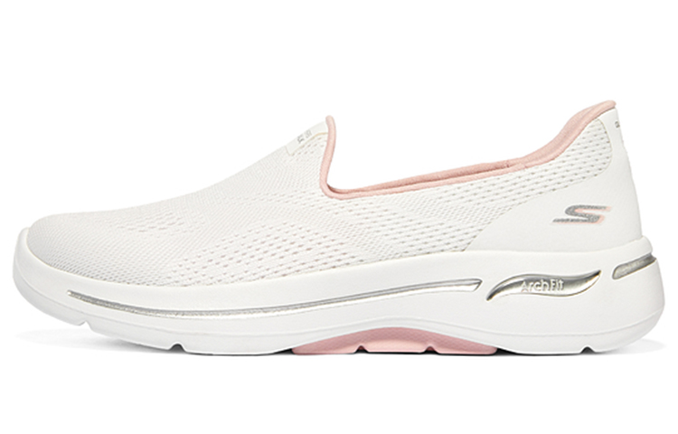 (Women) Skechers Go Walk Arch Fit 'White Light Pink' 124483-WLPK