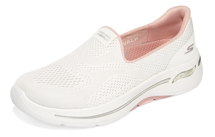 Lookbook (W) スケッチャーズ GOwalk Arch Fit 白/ライトピンク 124483-WLPK