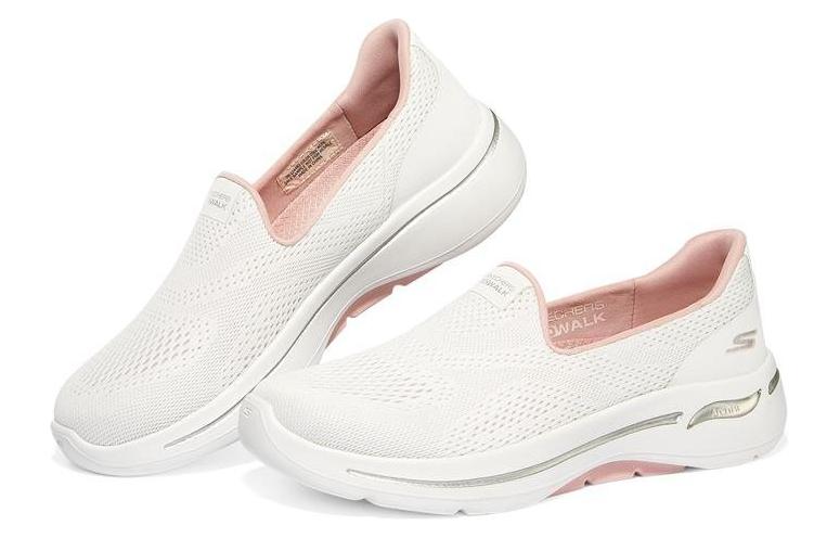 Shop (W) スケッチャーズ GOwalk Arch Fit 白/ライトピンク 124483-WLPK