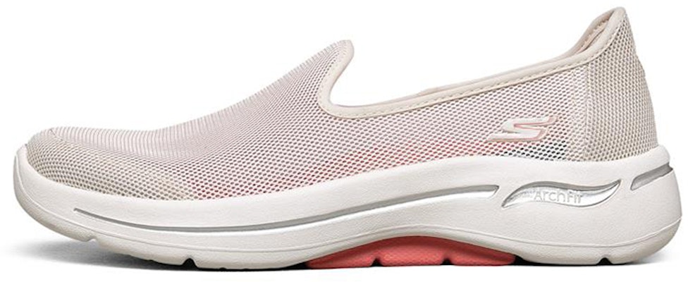 (Women) Skechers Go Walk Arch Fit Loafers Pink/White 896018-NAT Buy (Women) Skechers Go Walk Arch Fit Loafers Pink/White 896018-NAT
