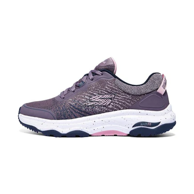 (W) Skechers Go Walk Arch Fit Outdoor Wild Shoes 'Purple White'