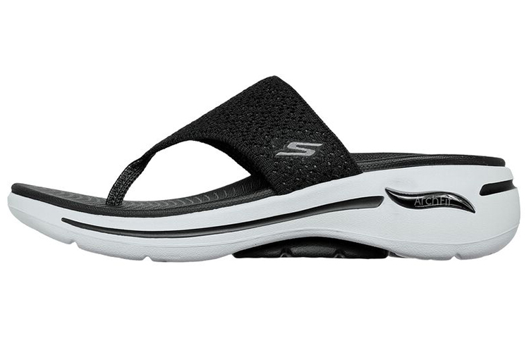 (Women) Skechers Go Walk Arch Fit Sandal 'Black White' 140221-BKW