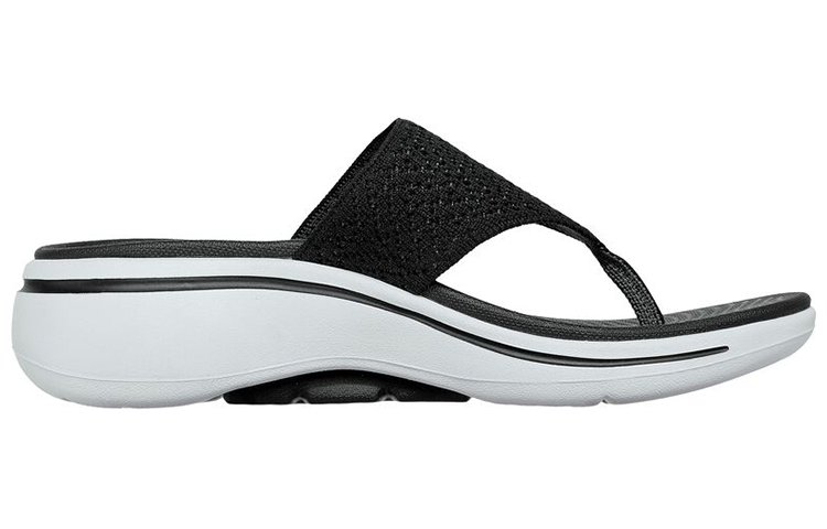 Order (W) Skechers Go Walk Arch Fit Sandalen ''Zwart Wit'' 140221-BKW