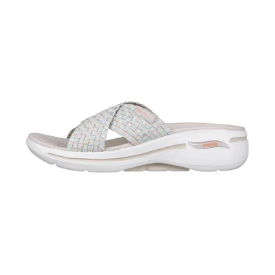 (W) Skechers Go Walk Arch Fit Slip-On 'Grey Blue Pink'