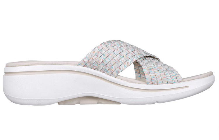 (W) Skechers Go Walk Arch Fit Slip-On 'Grey Blue Pink' 圖 2
