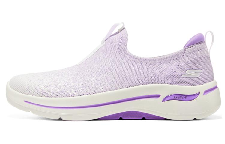 (Women) Skechers GO WALK Arch Fit Slip-On 'White Purple' 124873-WLV