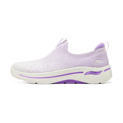 (W) Skechers GO WALK Arch Fit Slip-On 'White Purple'