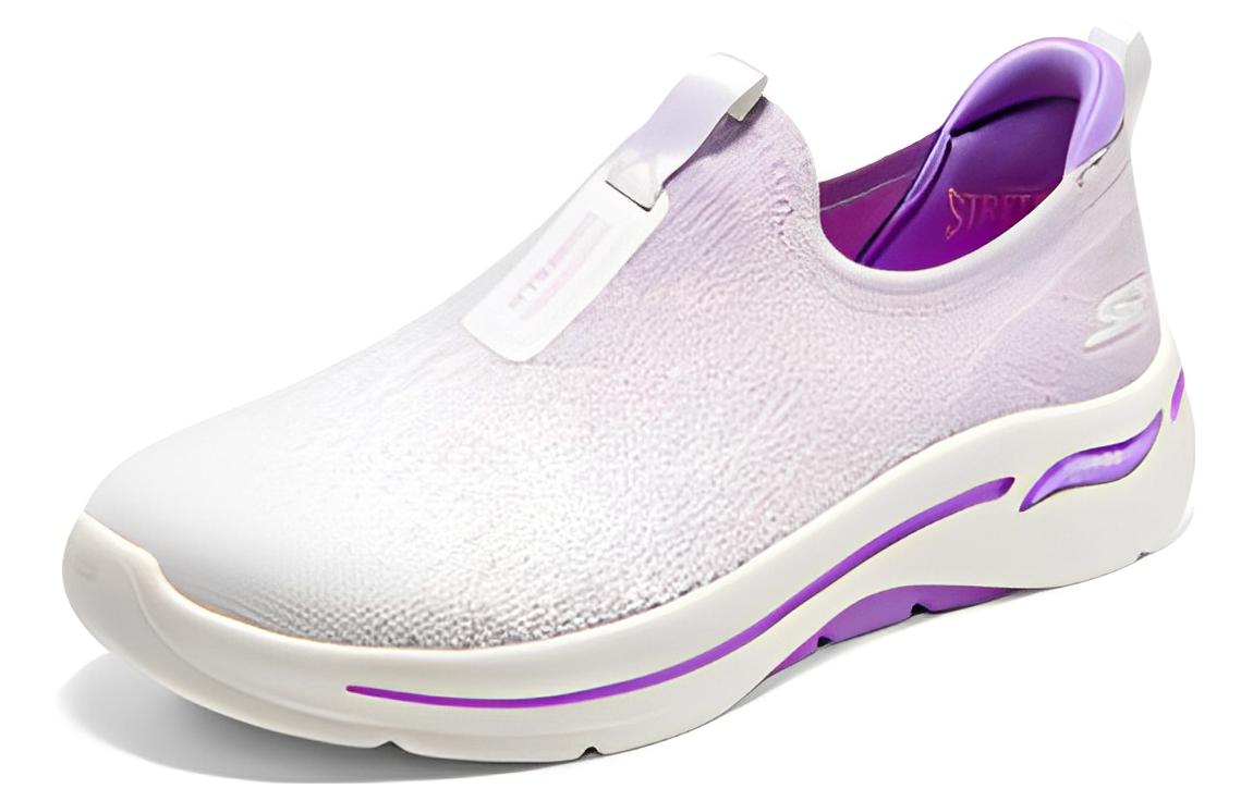 (W) Skechers GO WALK Arch Fit Slip-On 'White Purple' 圖 2