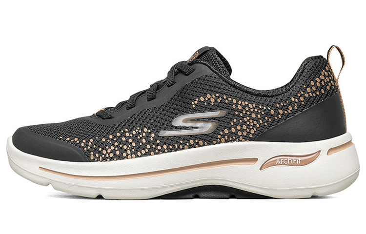 (Women) Skechers Go Walk Arch Fit Slip-on Shoes Black/Gold 124486-BKGD