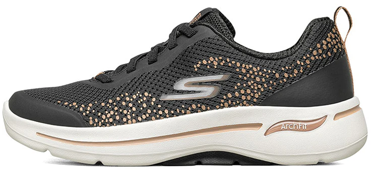 women-skechers-go-walk-arch-fit-slip-on-shoes-black-gold-124486-bkgd