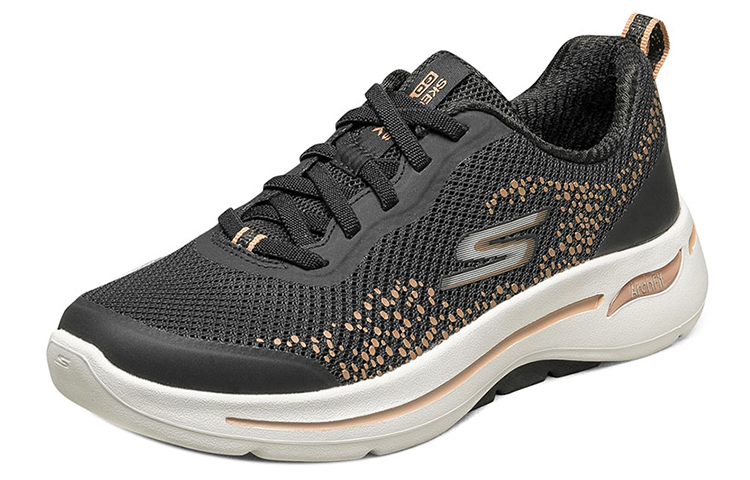Lookbook (W) Skechers Go Walk Arch Fit Instappers Zwart/Goud 124486-BKGD