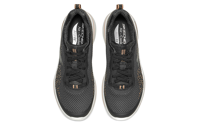 Shop (W) Skechers Go Walk Arch Fit Instappers Zwart/Goud 124486-BKGD