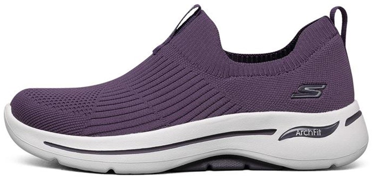 women-skechers-go-walk-arch-fit-slip-on-comfort-breathable-purple-124409-pur