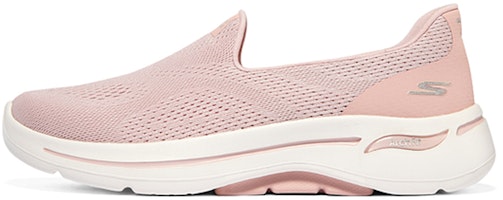(Women) Skechers Go Walk Arch Fit Slip on 'Pink White' 124483-MVE (Women) Skechers Go Walk Arch Fit Slip on 'Pink White' 124483-MVE