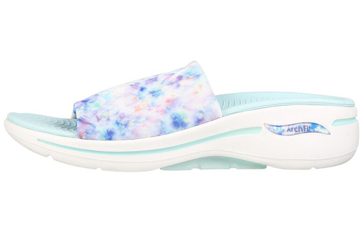 (W) Skechers Go Walk Arch Fit Slipper 'Casual Fashion White Blue'