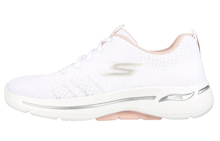 (Women) Skechers Go Walk Arch Fit Unify 'White Pink' 124403-WLPK