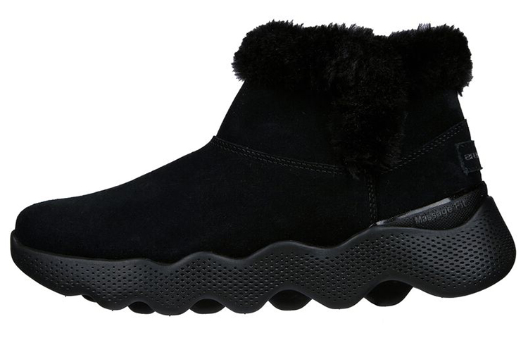 (Women) Skechers GO WALK Bootie 'Black Fleece-lined' 144627-BBK