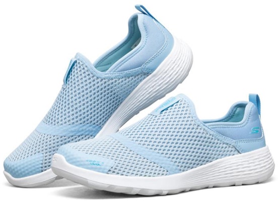 (Women) Skechers Go Walk Cool Slip-on Shoes Blue/White 667082-BLU Lookbook (Women) Skechers Go Walk Cool Slip-on Shoes Blue/White 667082-BLU