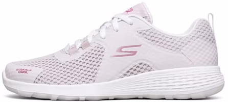 (Women) Skechers Go Walk Cool Running Shoes Pink/White 667081-LTMV (Women) Skechers Go Walk Cool Running Shoes Pink/White 667081-LTMV