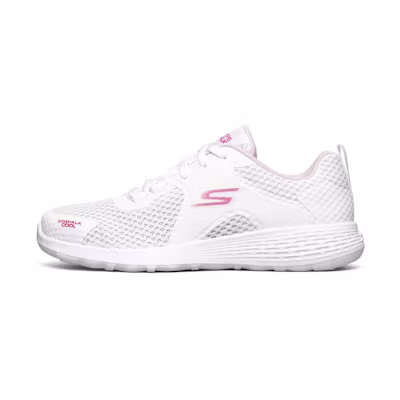 (W) Skechers Go Walk Cool Running Shoes White/Pink