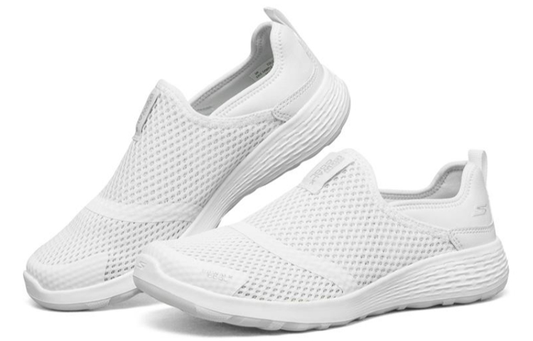 Lookbook (W) Skechers Go Walk Cool Slip-On Blanc Chaussures Comfortables 667082-WHT