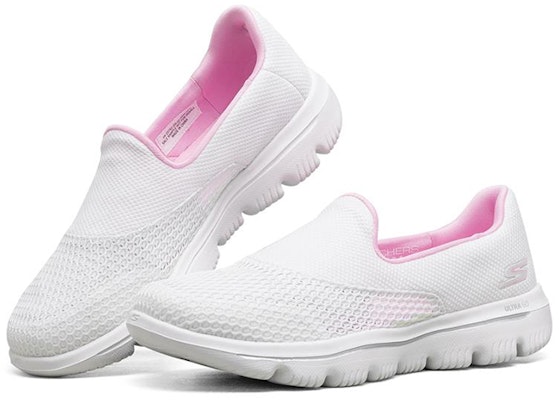 Skechers Go Walk Evolution Ultra 低幫一腳蹬 女款 白色 Lookbook Skechers Go Walk Evolution Ultra 低幫一腳蹬 女款 白色