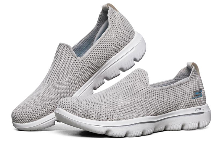 Lookbook (W) Skechers Go Walk Evolution Ultra Slip-On Schuhe Grau/Kastanienbraun 15761-TPE
