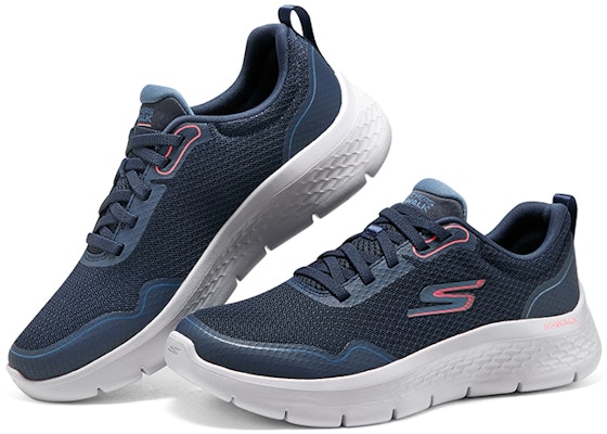 Skechers Go Walk Flex 防滑耐磨 低幫 生活休閒鞋 女款 藍粉 Shop Skechers Go Walk Flex 防滑耐磨 低幫 生活休閒鞋 女款 藍粉