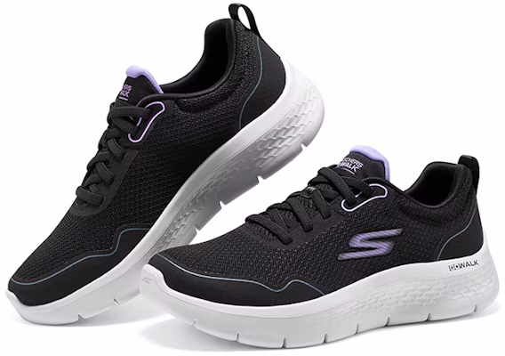 (Women) Skechers Go Walk Flex 'Night Galaxy - Black Lavender' 124977-BKLV Shop (Women) Skechers Go Walk Flex 'Night Galaxy - Black Lavender' 124977-BKLV