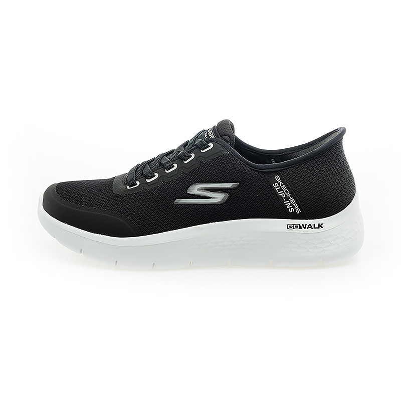 (Women) Skechers GO WALK FLEX Walking Shoes Black Plain Noodles 216332BKW
