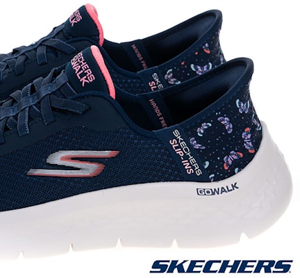 (Women) Skechers Go Walk Flex Wide Fit Walking Shoes Blue 124823WNVPK Details for (Women) Skechers Go Walk Flex Wide Fit Walking Shoes Blue 124823WNVPK