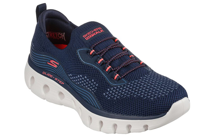 Lookbook (Women) Skechers Go Walk Glide-Step Flex 'Silver Spirit Blue' 124808-NVCL