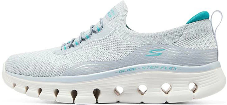 women-skechers-go-walk-glide-step-flex-grey-green-124808-gytq
